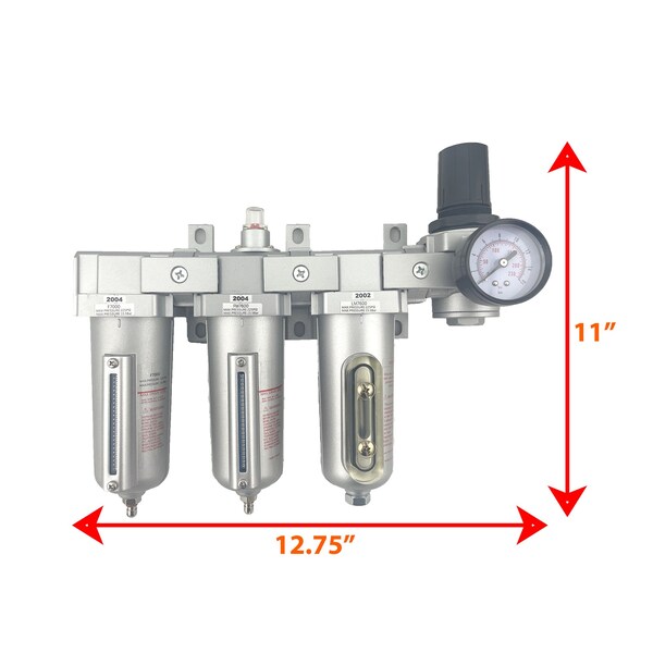 3/4 NPT HEAVY DUTY 4 Stages Filter Regulator Coalescing Desiccant Dryer System (MANUAL DRAIN)